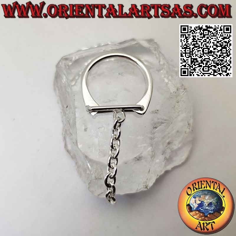 Porte-clés en argent 925‰ anneau lisse avec chaîne (combinable avec n'importe quel pendentif)