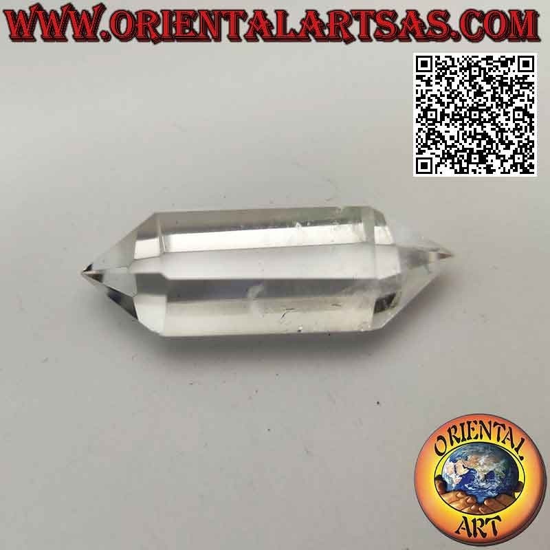 Punta de prisma hexagonal doble de cristal de roca biterminado (cuarzo hialino) (b)