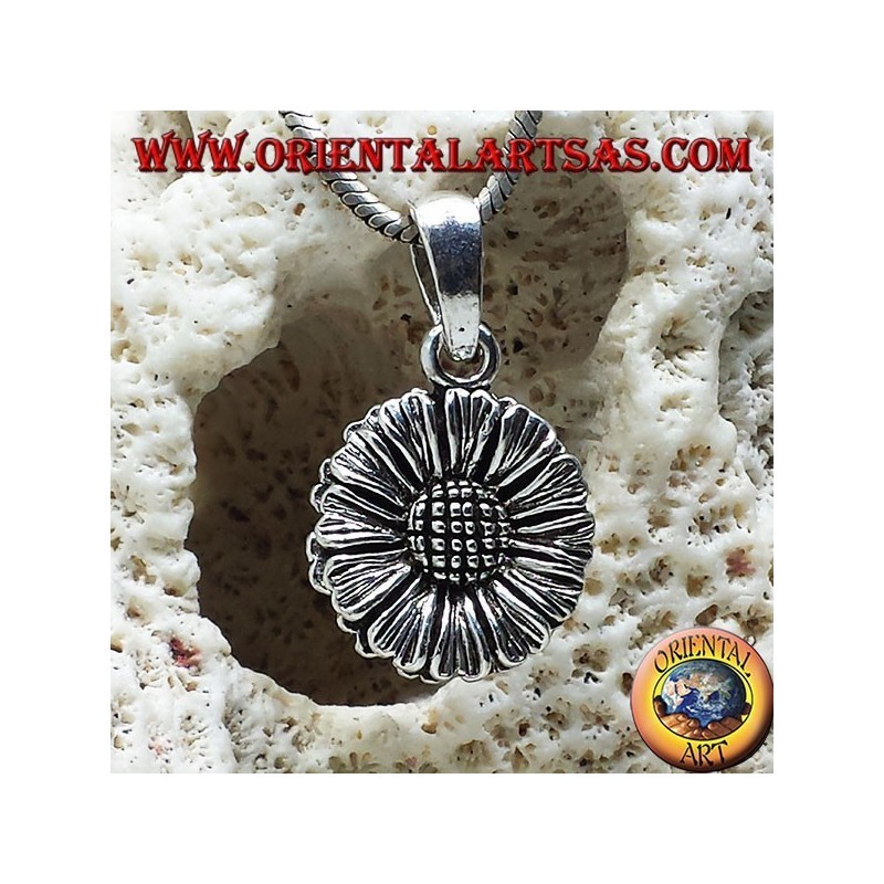Sunflower pendant in silver