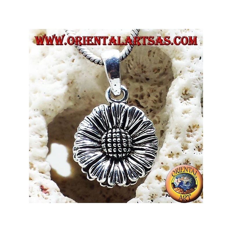 colgante de girasol en plata