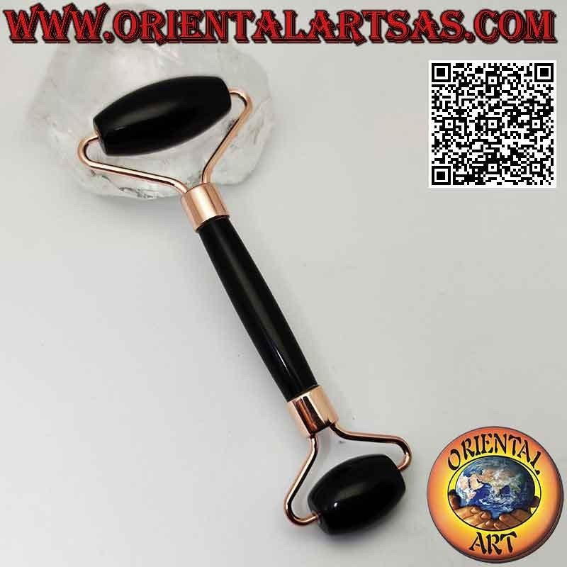 Natural black obsidian face roller for Gua Sha