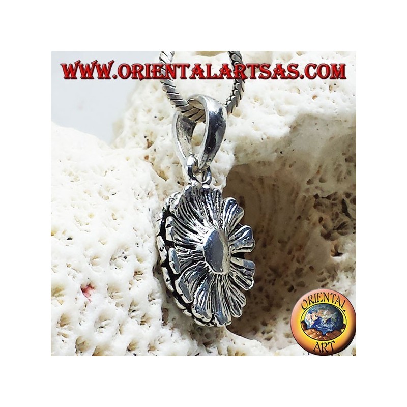 colgante de girasol en plata