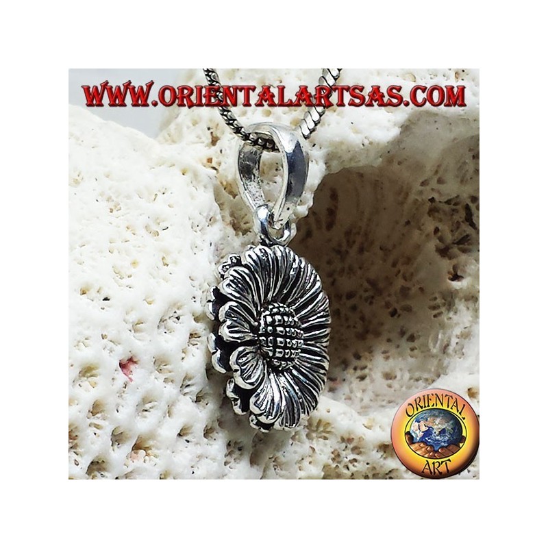 Sunflower pendant in silver
