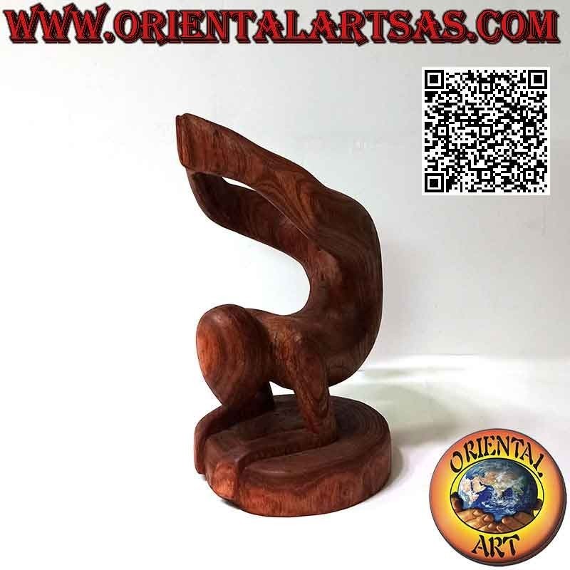 Flaschenhalter-Skulptur eines Akrobaten in künstlerischer Position aus Suar-Holz