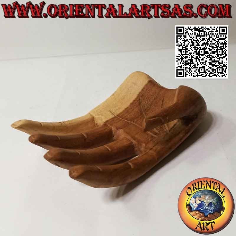 Schmuck-Skulptur "Offene Hand" aus Suarholz 20 cm (natur)