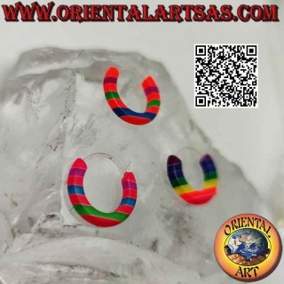 Multicolor hoop earrings in 15 mm hypoallergenic silicone