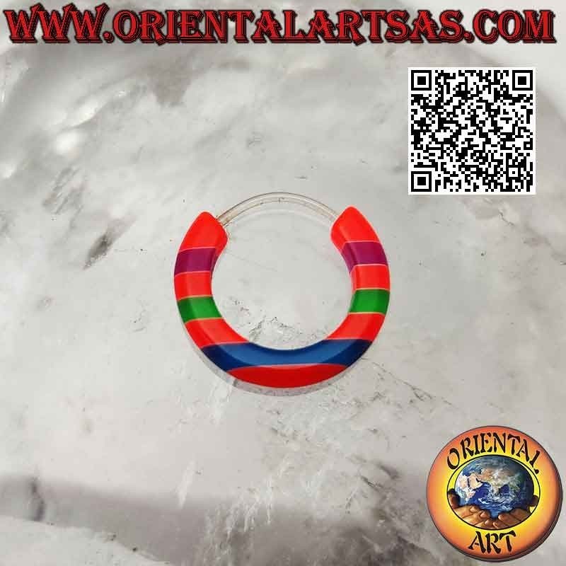 Pendientes aro multicolor en silicona hipoalergénica de 15 mm