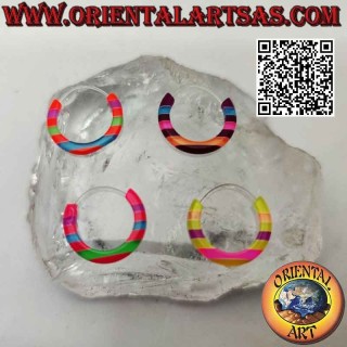 Multicolor hoop earrings in 18 mm hypoallergenic silicone