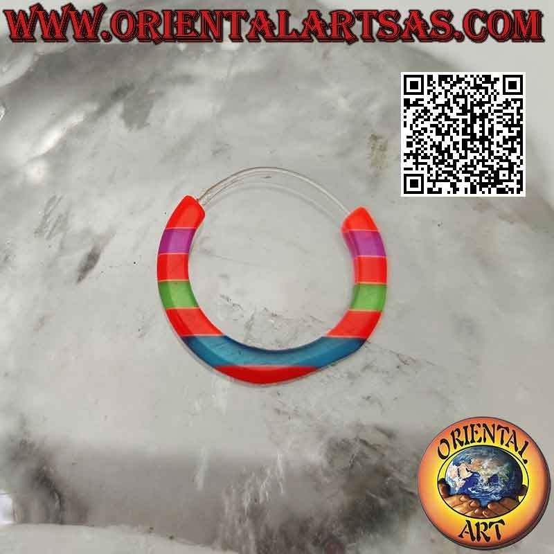 Orecchini a cerchio multicolor in silicone anallergico da 18 mm