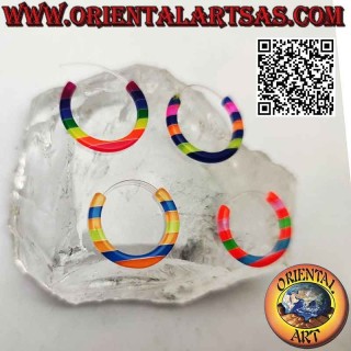 Multicolor hoop earrings in 20 mm hypoallergenic silicone