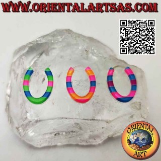 Pendientes ovalados multicolor en silicona hipoalergénica