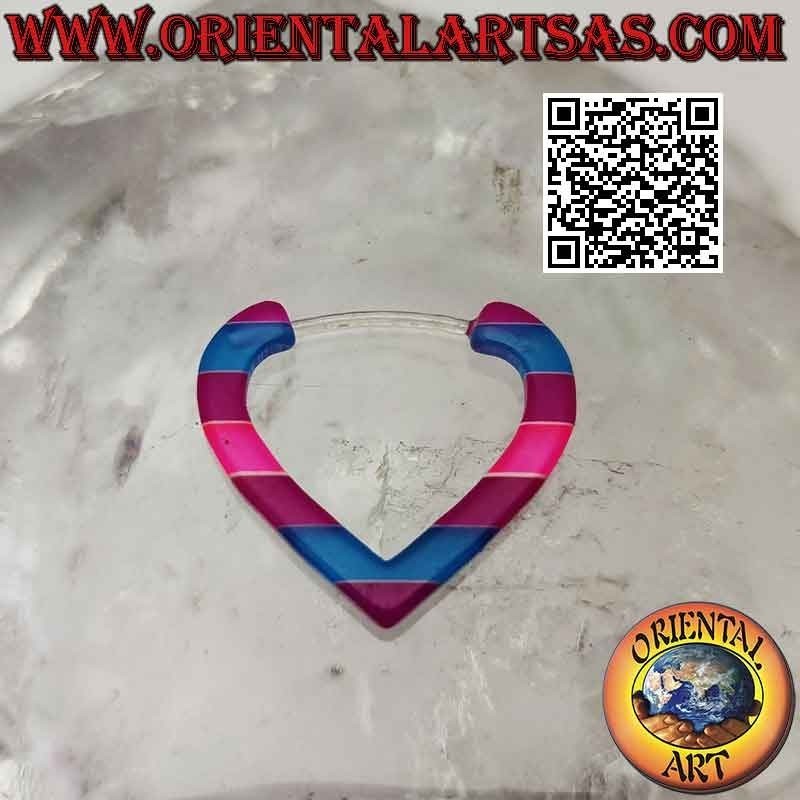 Pendientes corazón multicolor en silicona hipoalergénica