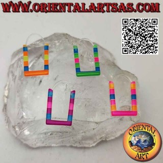 Pendientes rectángulo multicolor en silicona hipoalergénica