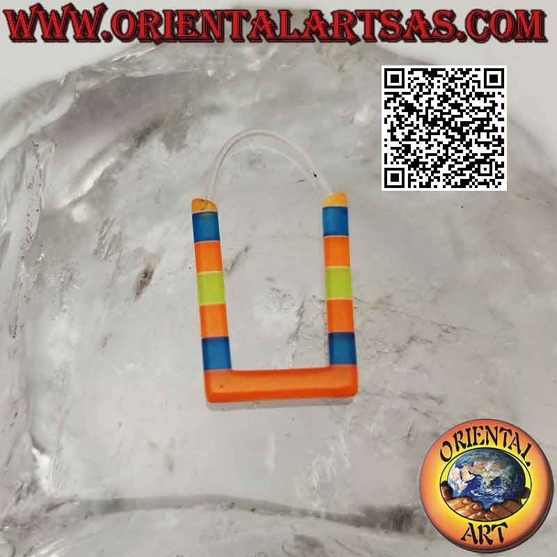 Orecchini a rettangolo multicolor in silicone anallergico