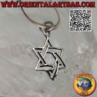 Silver pendant, star of David outline or Solomon's seal