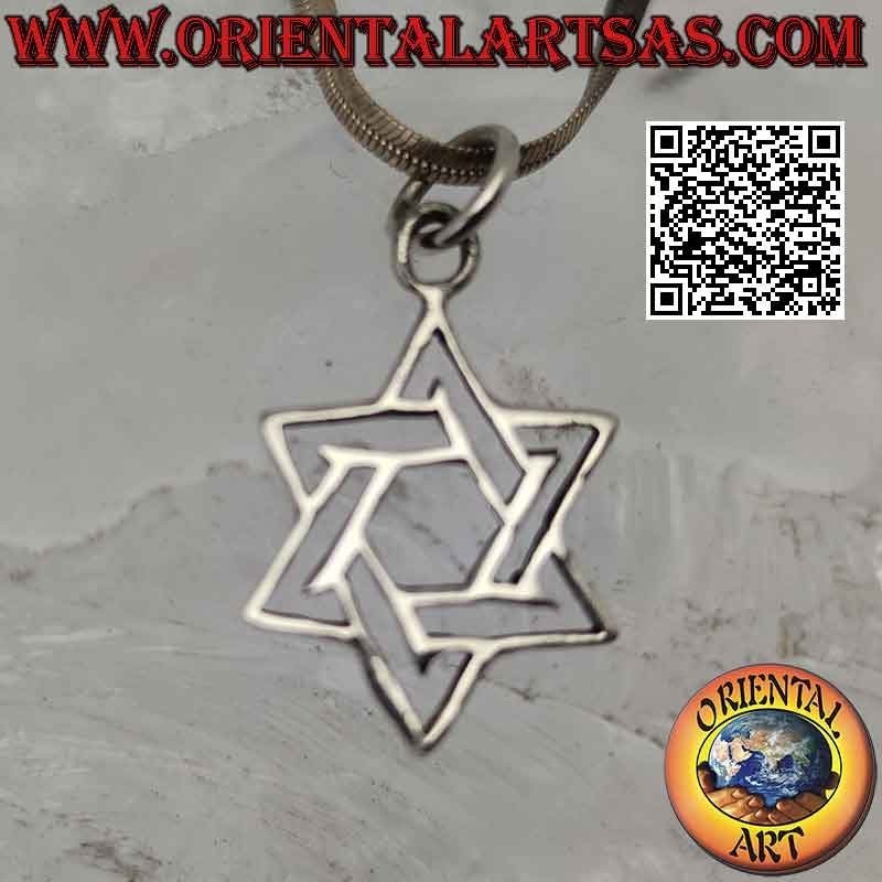 Silver pendant, star of David outline or Solomon's seal