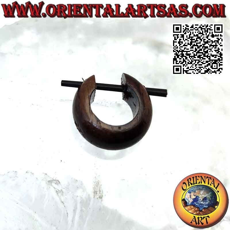 Klassische Creolen aus Holz, 12 mm, dunkelbraun glänzend