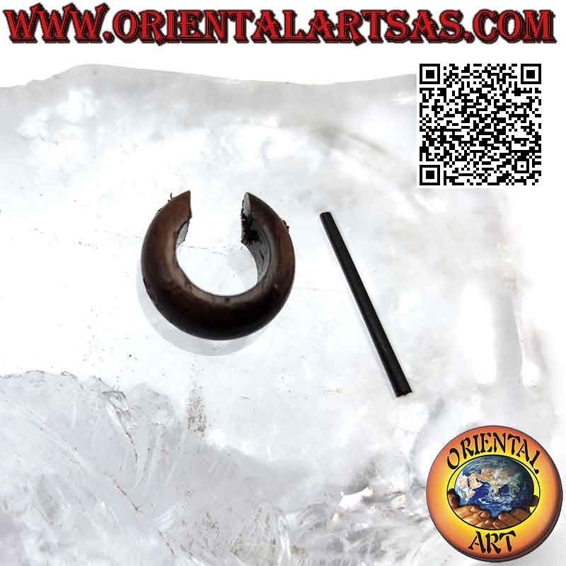 Orecchini a cerchio in legno classici da 12 mm,  marrone scuro lucido