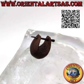 Boucles d'oreilles créoles en bois avec goutte arrondie mm, marron mat