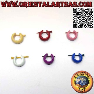 Classic 14 mm wooden hoop earrings, colored