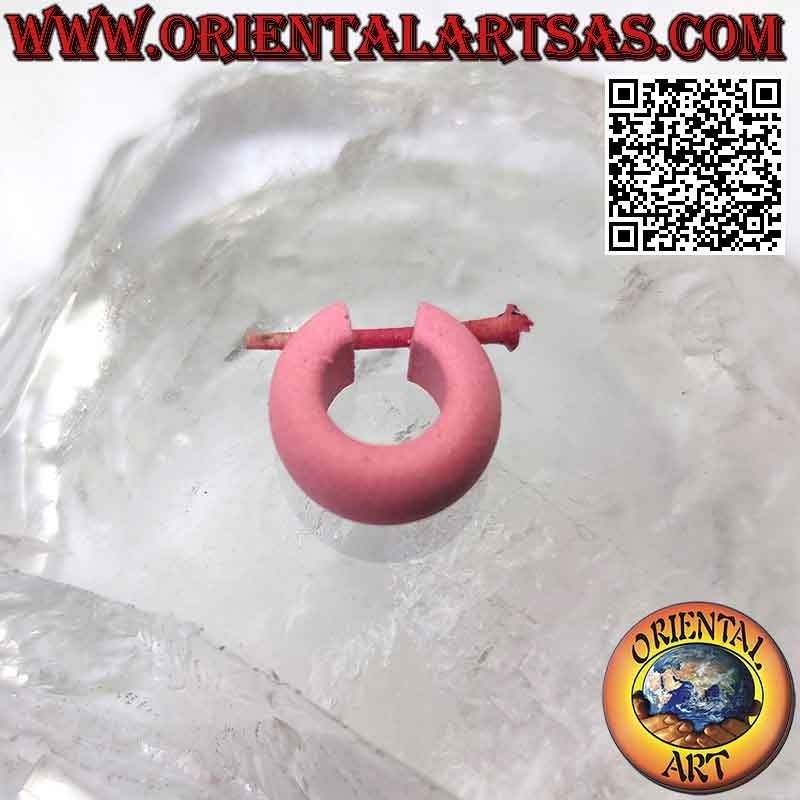 Orecchini a cerchio in legno classici spessi da 14 mm, rosa