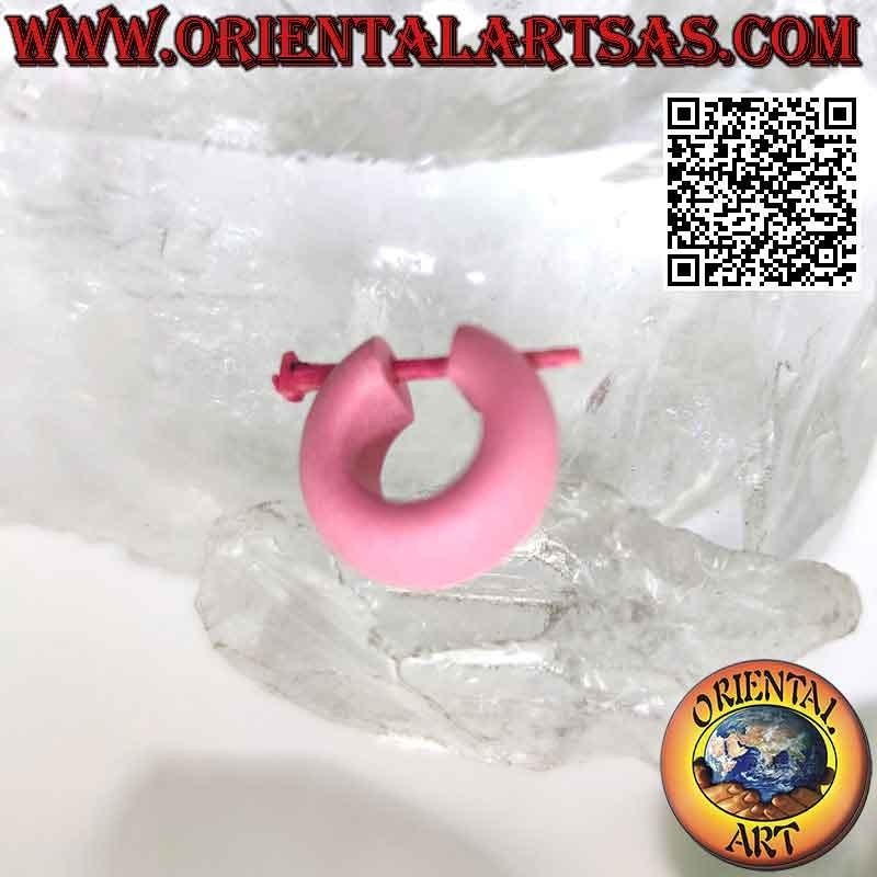 Orecchini a cerchio in legno classici spessi da 14 mm, rosa