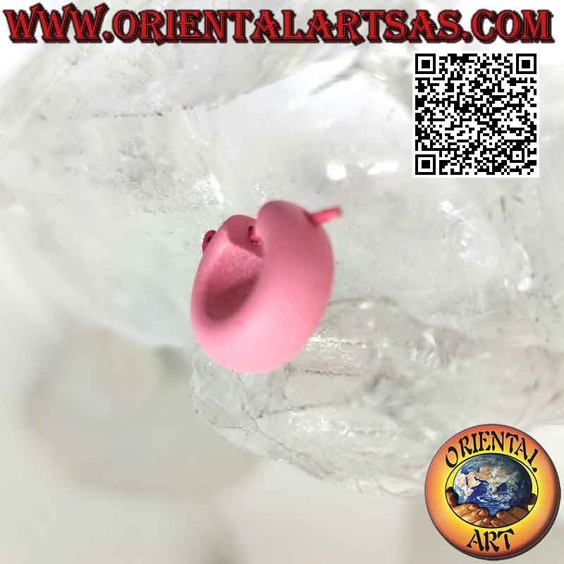 Pendientes de aro de madera clásicos de 14 mm de grosor, rosa.