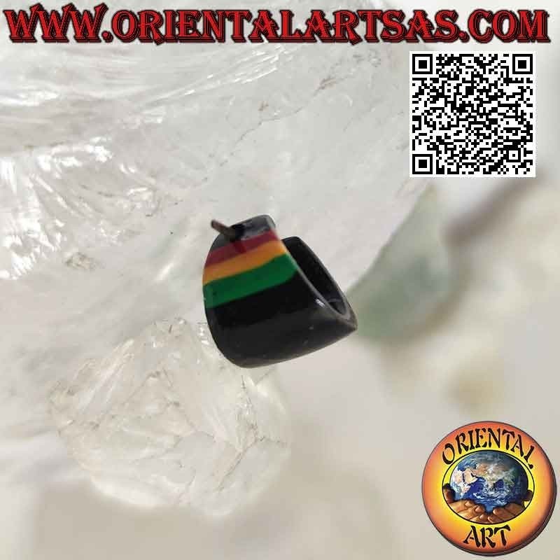 Boucles d'oreilles créoles bois en croissance 14 mm, jamaïque avec feuille