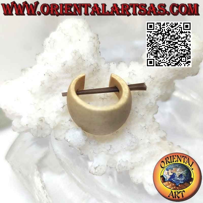 14 mm Creolen aus wachsendem Holz, glattes Beige