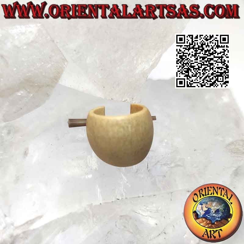 14 mm Creolen aus wachsendem Holz, glattes Beige