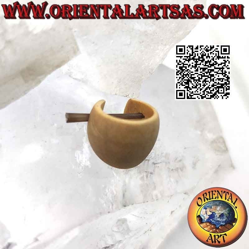 14 mm Creolen aus wachsendem Holz, glattes Beige