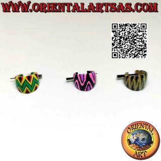 Boucles d'oreilles créoles bois croissant 14 mm, colorées