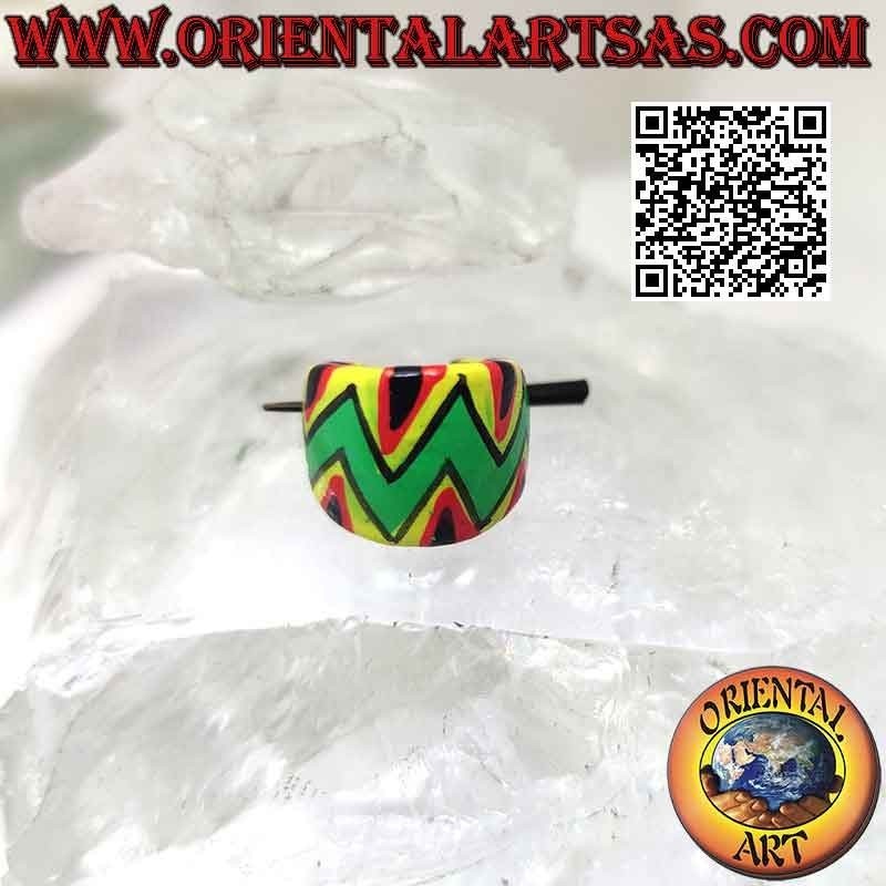 14 mm Halbmond-Holzcreolen, farbig