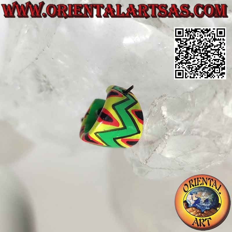 14 mm crescent wood hoop earrings, colored