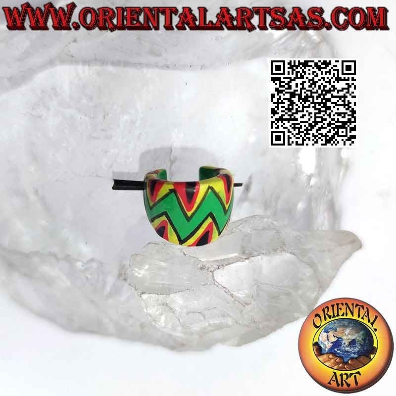 Pendientes de aro de madera en forma de media luna de 14 mm, de color