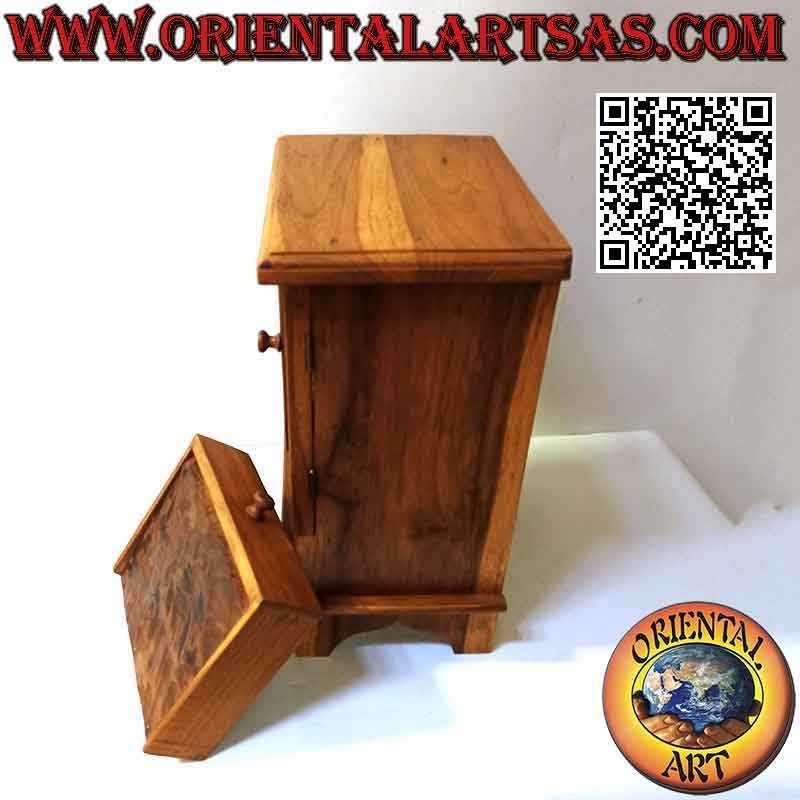 Bacheca a due ante con colonnine e cassetto in legno di teak