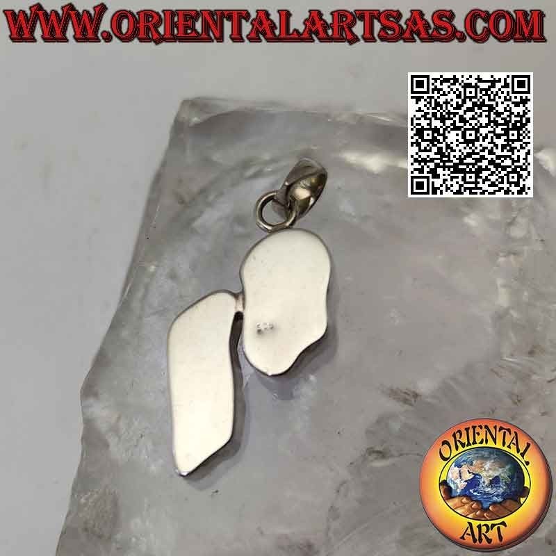 Colgante de plata con 2 perlas naturales irregulares scaramazzle con borde liso