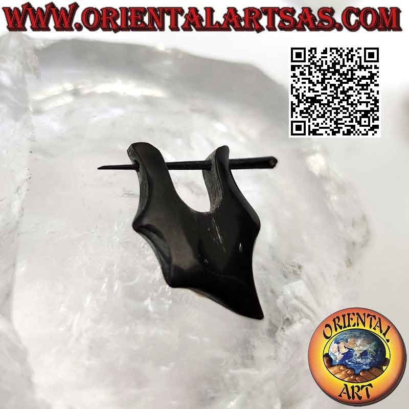 Pendientes de aro en cuerno de búfalo, cuadrado abstracto