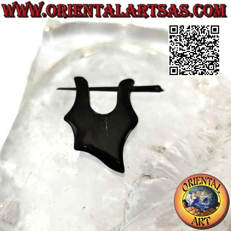 Creolen aus Büffelhorn, abstrakt kariert