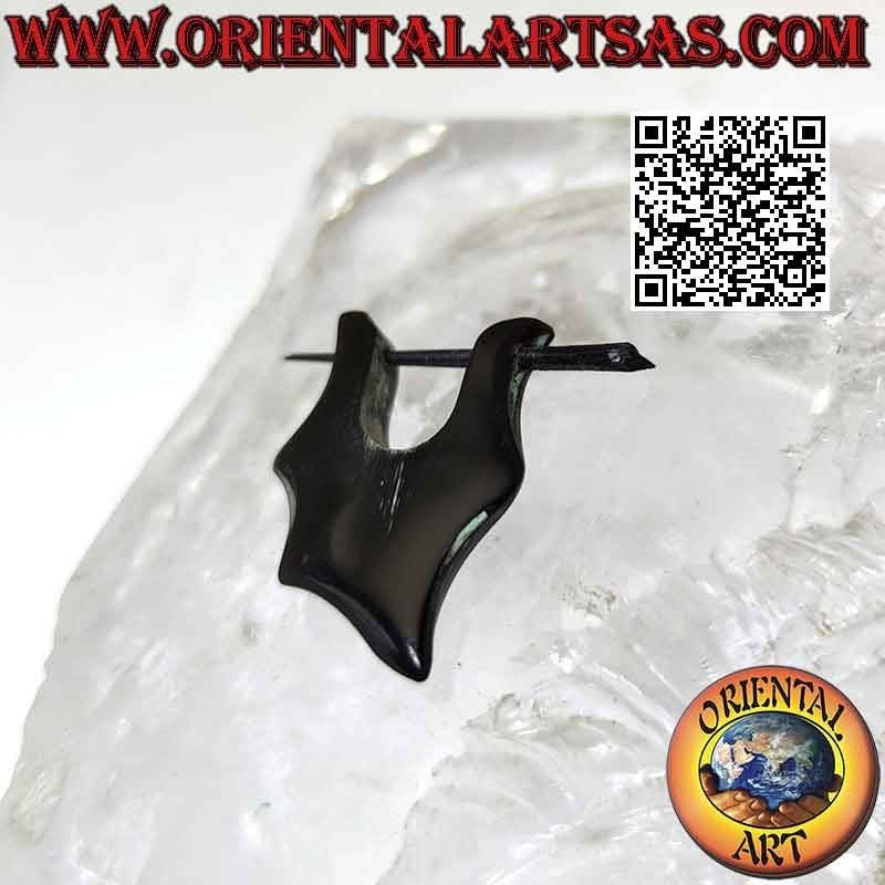 Pendientes de aro en cuerno de búfalo, cuadrado abstracto