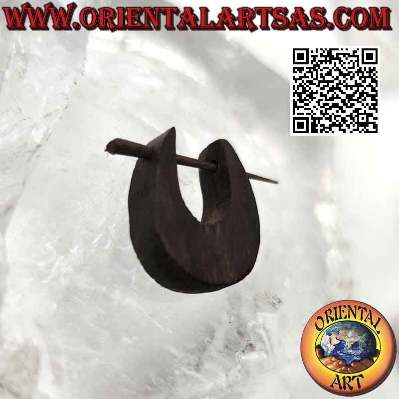 Pendientes de aro de madera curvados en forma de lágrima