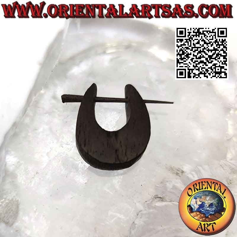 Pendientes de aro de madera curvados en forma de lágrima