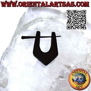 Teardrop wooden hoop earrings, pointed