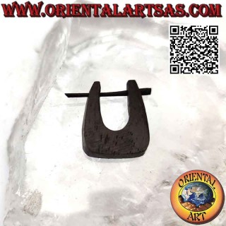 Pendientes de aro de madera con gota cuadrada