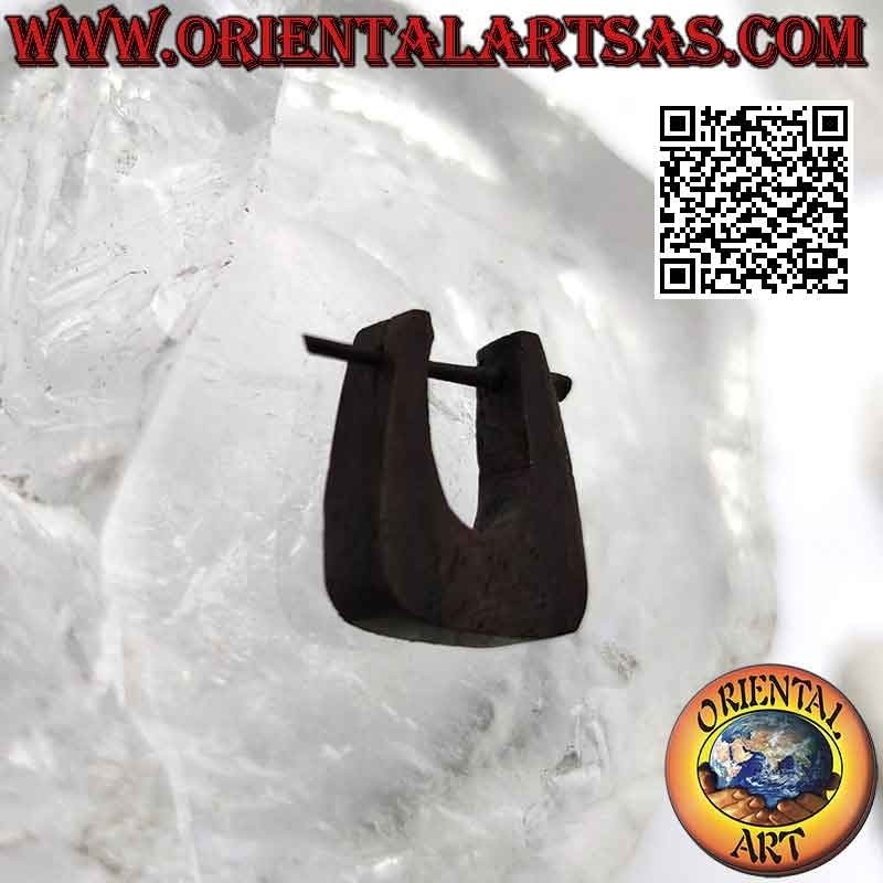 Boucles d'oreilles créoles carrées en bois