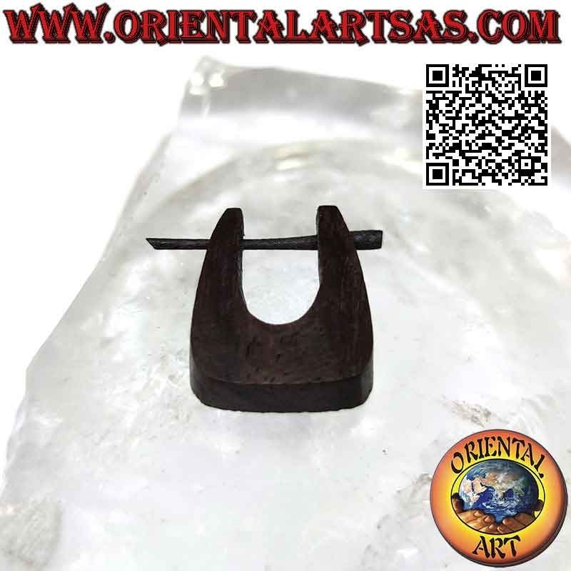 Pendientes de aro de madera con gota cuadrada