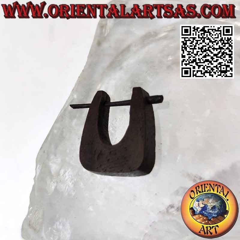 Orecchini a cerchio in legno a goccia, quadrata