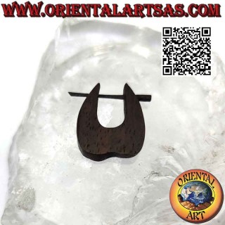 Pendientes de aro de madera con doble gota curvada