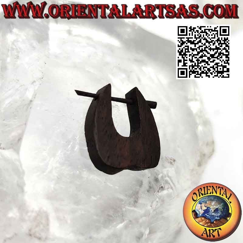 Pendientes de aro de madera con doble gota curvada