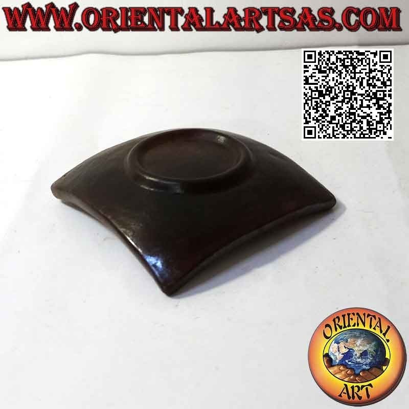 Quadratischer Untertassen-Taschenleerer aus Terrakotta mit chinesischem Glücksbringer 11 cm